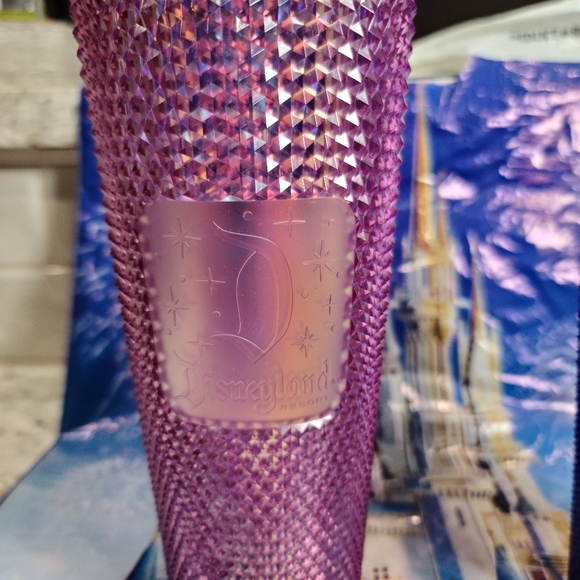 SET of 2 Disney Parks 50th Starbucks Studded Tumbler Cup Pink Blue Iridescent - Picture 9 of 11